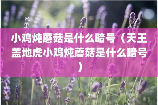 小鸡炖蘑菇是什么暗号（天王盖地虎小鸡炖蘑菇是什么暗号）