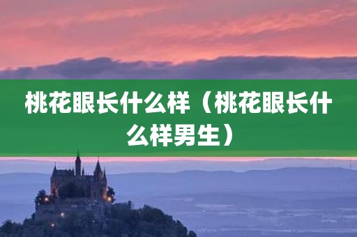 桃花眼长什么样(桃花眼长什么样男生)