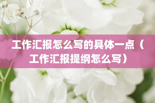 工作汇报怎么写的具体一点（工作汇报提纲怎么写）