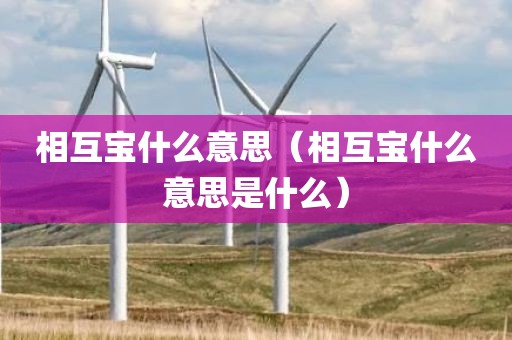 相互宝什么意思（相互宝什么意思是什么）