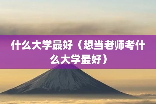 什么大学最好（想当老师考什么大学最好）