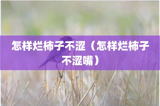 怎样烂柿子不涩（怎样烂柿子不涩嘴）