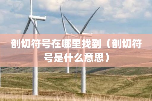 剖切符号在哪里找到（剖切符号是什么意思）