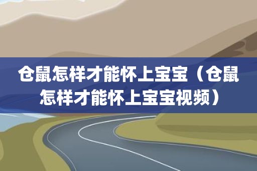 仓鼠怎样才能怀上宝宝（仓鼠怎样才能怀上宝宝视频）