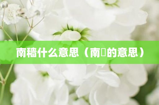 南穑什么意思（南堏的意思）