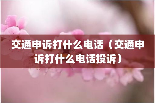 交通申诉打什么电话(交通申诉打什么电话投诉) 交通申诉打什么电话(交通申诉打什么电话投诉)
