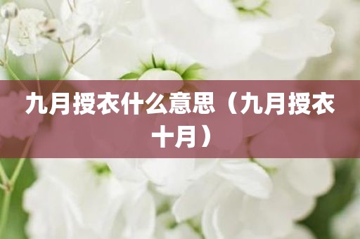九月授衣什么意思（九月授衣十月）