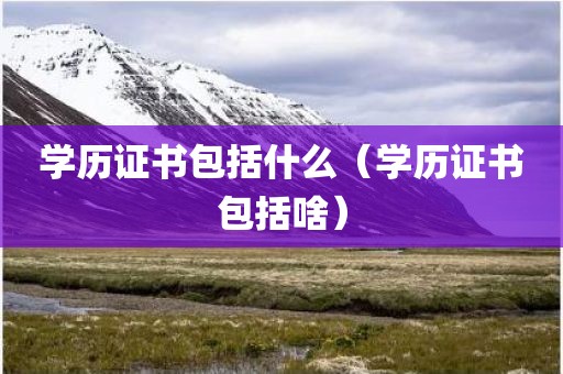 学历证书包括什么（学历证书包括啥）