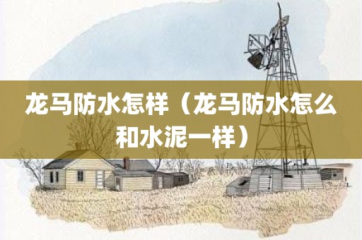 龙马防水怎样（龙马防水怎么和水泥一样）