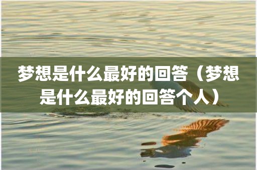 梦想是什么最好的回答（梦想是什么最好的回答个人）