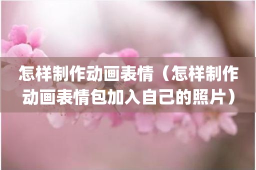 怎样制作动画表情（怎样制作动画表情包加入自己的照片）