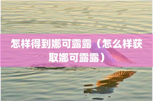 怎样得到娜可露露（怎么样获取娜可露露）