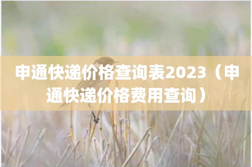 申通快递价格查询表2023（申通快递价格费用查询）