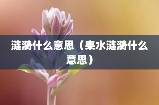 涟漪什么意思(耒水涟漪什么意思)