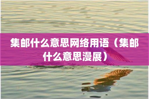 集邮什么意思网络用语（集邮什么意思漫展）