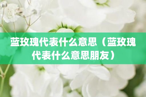 蓝玫瑰代表什么意思（蓝玫瑰代表什么意思朋友）