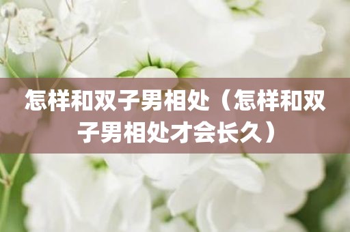 怎样和双子男相处（怎样和双子男相处才会长久）