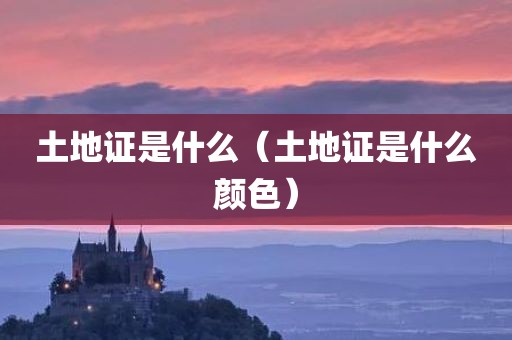 土地证是什么（土地证是什么颜色）