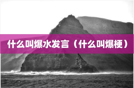 什么叫爆水发言（什么叫爆梗）