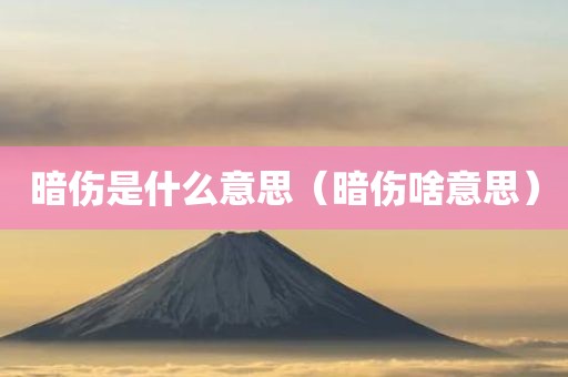 暗伤是什么意思（暗伤啥意思）