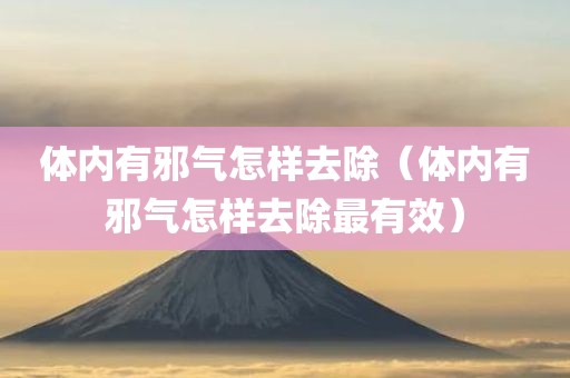 体内有邪气怎样去除（体内有邪气怎样去除最有效）