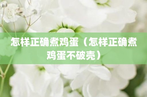 怎样正确煮鸡蛋（怎样正确煮鸡蛋不破壳）