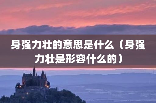 身强力壮的意思是什么（身强力壮是形容什么的）