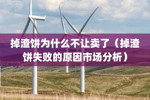 掉渣饼为什么不让卖了（掉渣饼失败的原因市场分析）