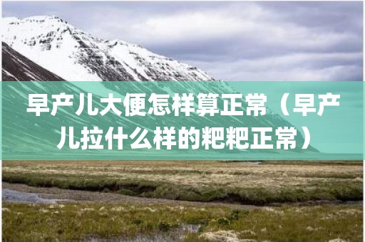 早产儿大便怎样算正常（早产儿拉什么样的粑粑正常）