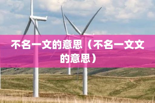 不名一文的意思（不名一文文的意思）