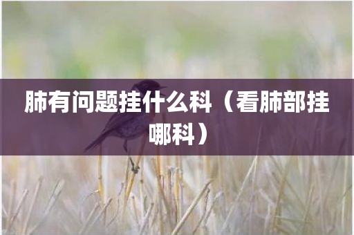 肺有问题挂什么科（看肺部挂哪科）