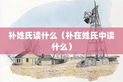 补姓氏读什么(补在姓氏中读什么)