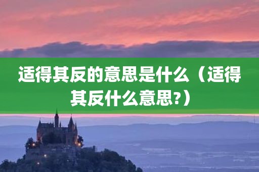 适得其反的意思是什么（适得其反什么意思?）