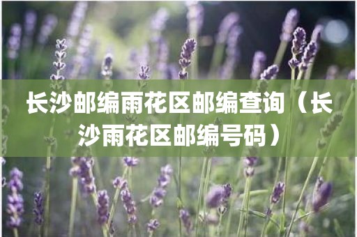 长沙邮编雨花区邮编查询（长沙雨花区邮编号码）