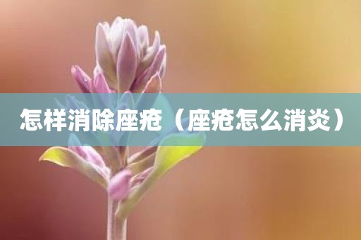 怎样消除座疮（座疮怎么消炎）