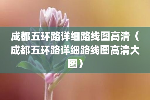 成都五环路详细路线图高清（成都五环路详细路线图高清大图）