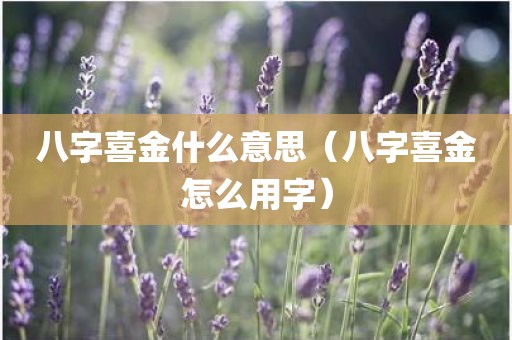 八字喜金什么意思(八字喜金怎么用字)