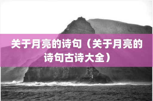 关于月亮的诗句（关于月亮的诗句古诗大全）