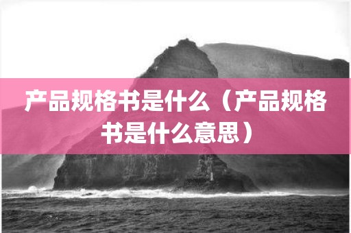 产品规格书是什么（产品规格书是什么意思）
