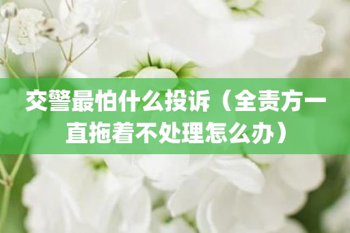 交警最怕什么投诉（全责方一直拖着不处理怎么办）