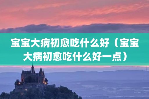 宝宝大病初愈吃什么好（宝宝大病初愈吃什么好一点）