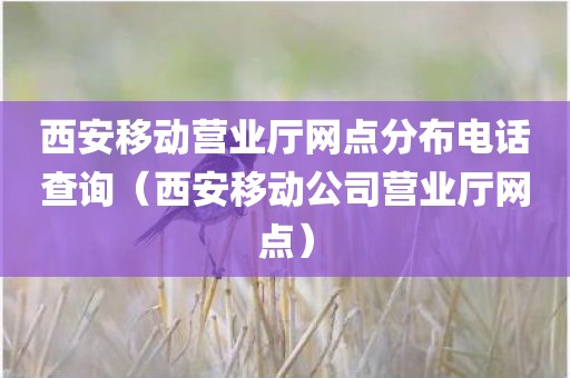 西安移动营业厅网点分布电话查询（西安移动公司营业厅网点）