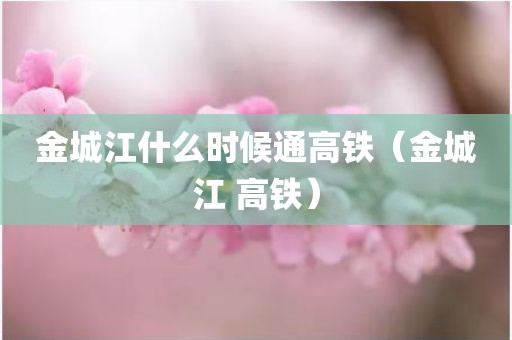 金城江什么时候通高铁（金城江 高铁）