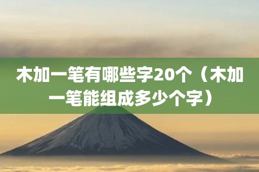 木加一笔有哪些字20个（木加一笔能组成多少个字）