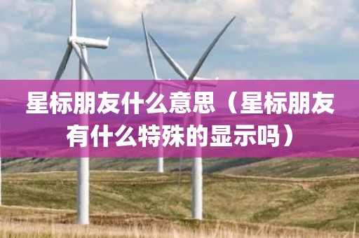 星标朋友什么意思（星标朋友有什么特殊的显示吗）