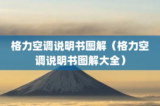 格力空调说明书图解（格力空调说明书图解大全）