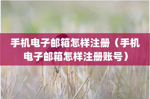 手机电子邮箱怎样注册（手机电子邮箱怎样注册账号）