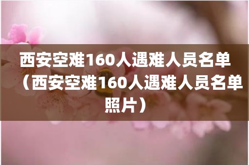 西安空难160人遇难人员名单（西安空难160人遇难人员名单照片）