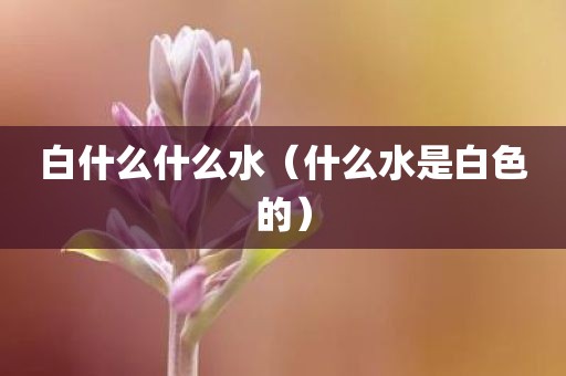 白什么什么水（什么水是白色的）