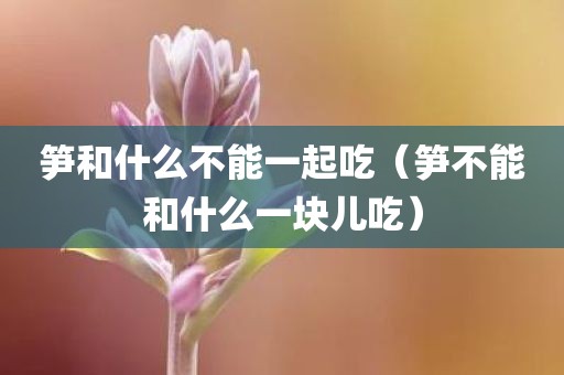 笋和什么不能一起吃（笋不能和什么一块儿吃）